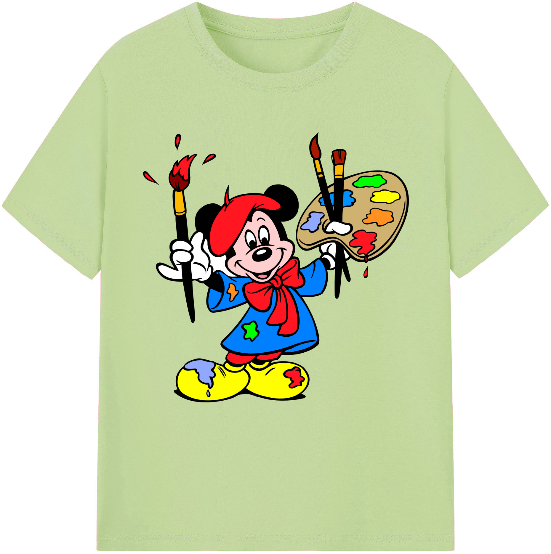 （画像用） ミッキーマウス Mickey Mouse 綿100％半袖Tシャツ（フロントプリント）